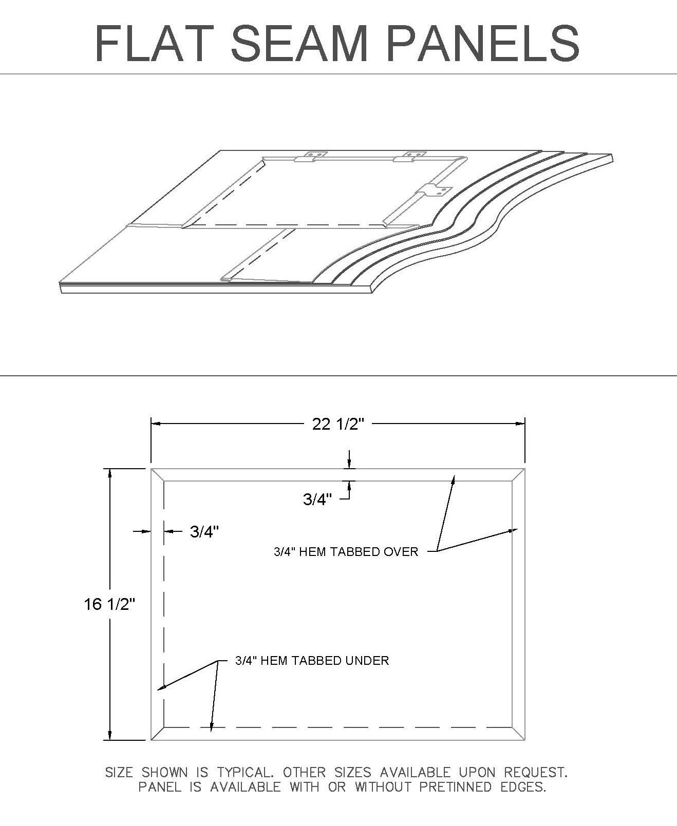 Flat Seam Roof Panel Spec Detail