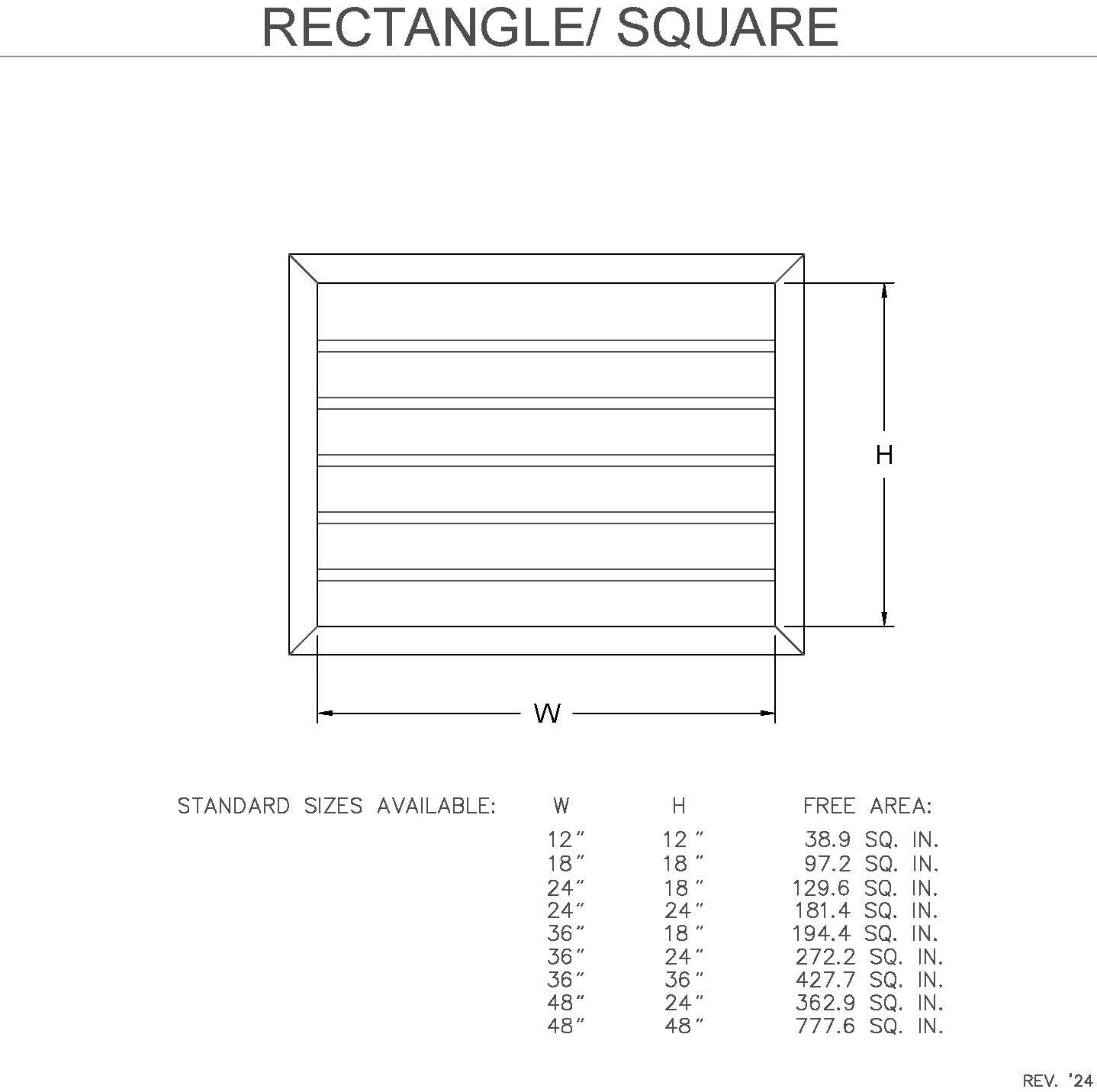 Rectangle or Square Louver Detail